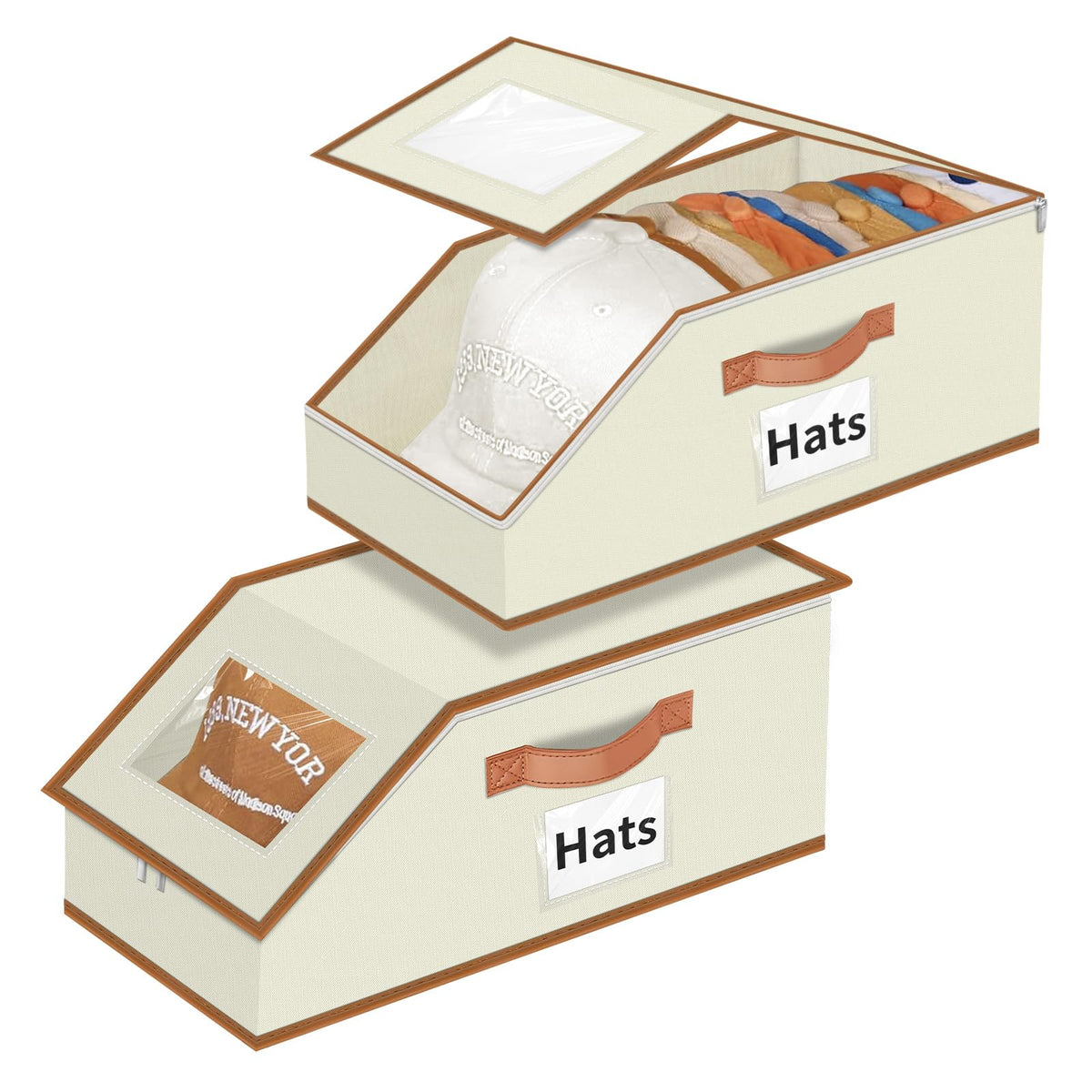 Stackable Hat Storage for Baseball Caps - Hat Organizer with Clear Window