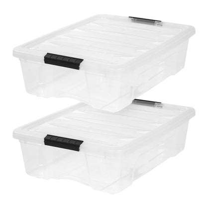 IRIS USA 4-Pack 32 Quart Storage Bins with Lids, Clear