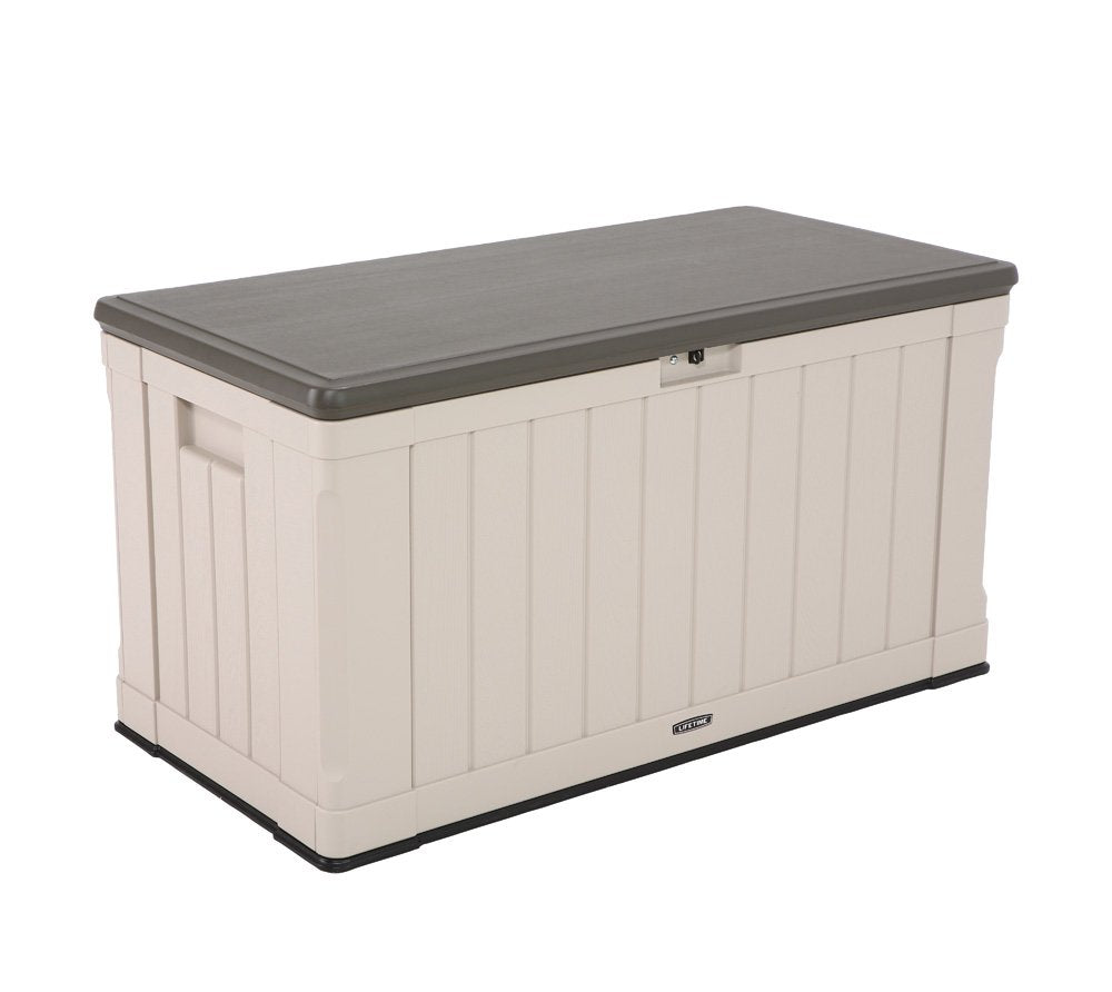LIFETIME 60012 Extra Large Deck Box, 130 Gallon, Desert Sand/Brown