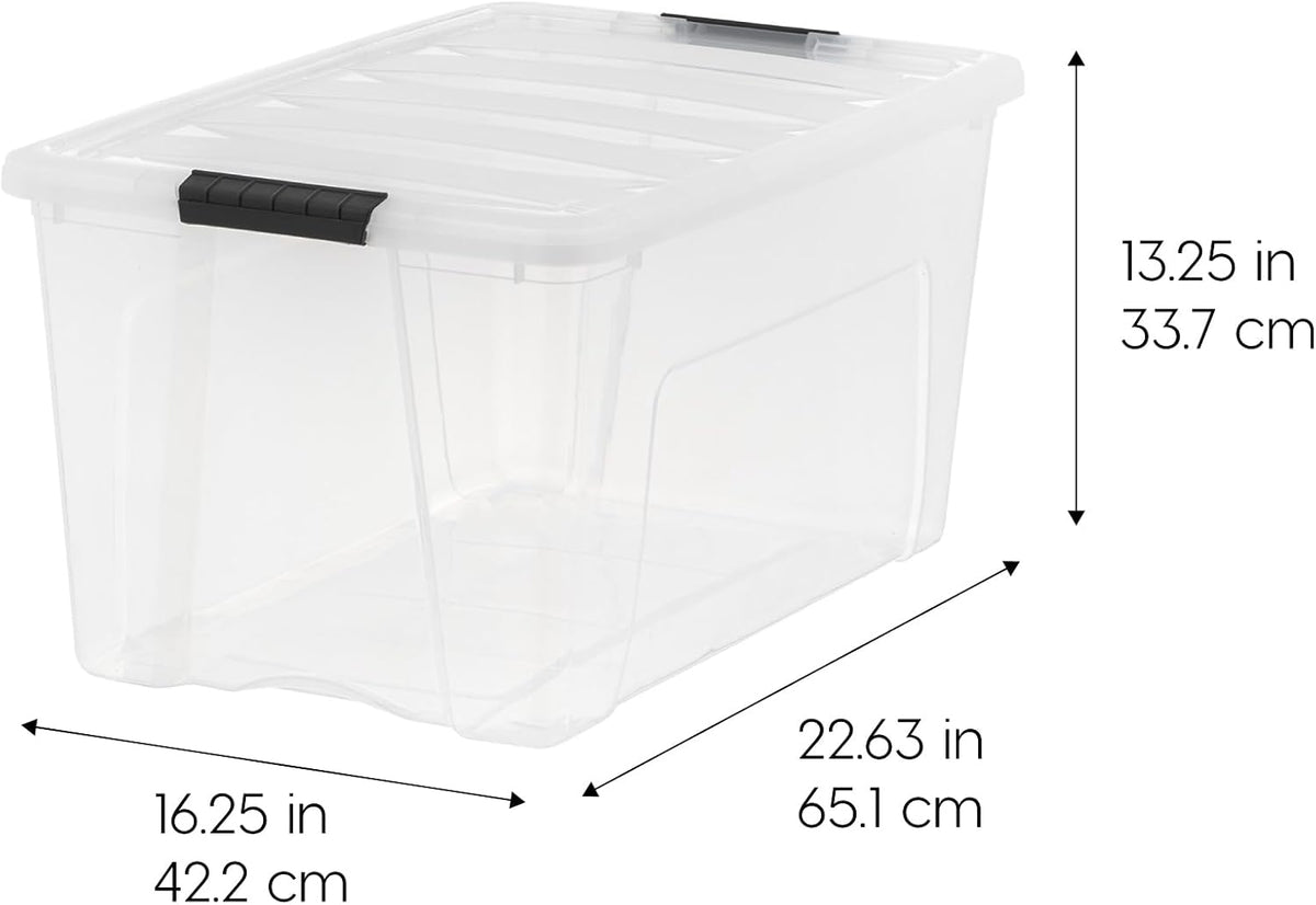IRIS USA 6-Pack 72 Quart Storage Bins with Lids, Clear