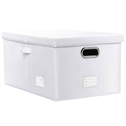 PRANDOM Large Collapsible Storage Bin with Lid [1-Pack] Leather Fabric Foldable Storage Box Organizer Containes Basket Cube with Cover for Home Bedroom Closet Office Nursery Black (17.7x11.8x11.8)