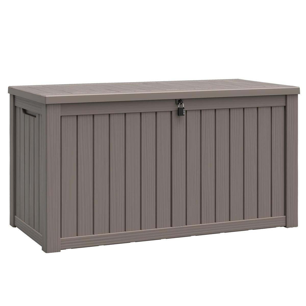 33 Gal Outdoor Storage Box Waterproof Lockable,Deck Box, Charcoal Black