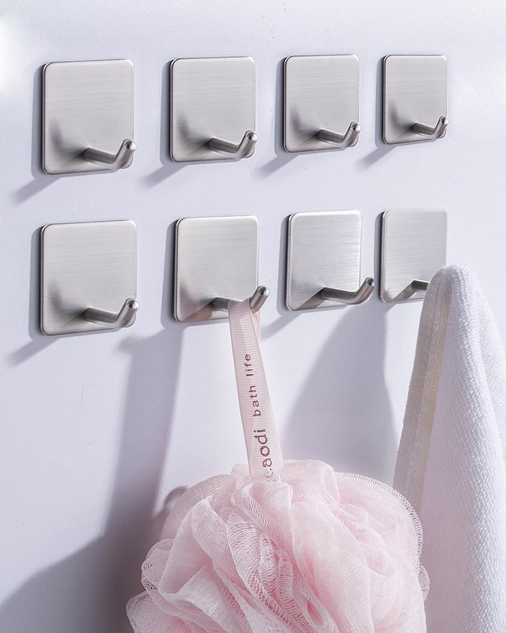 Adhesive Wall Hooks for Hanging, Self Adhesive Sticky Hooks for Bathroom