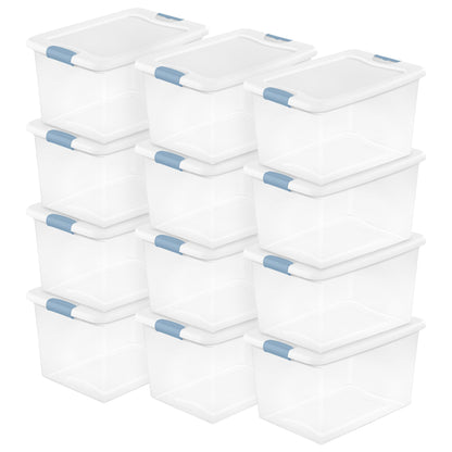 Sterilite Latching Box with Lids for Home and Office, 64 Quart, 4-Pack