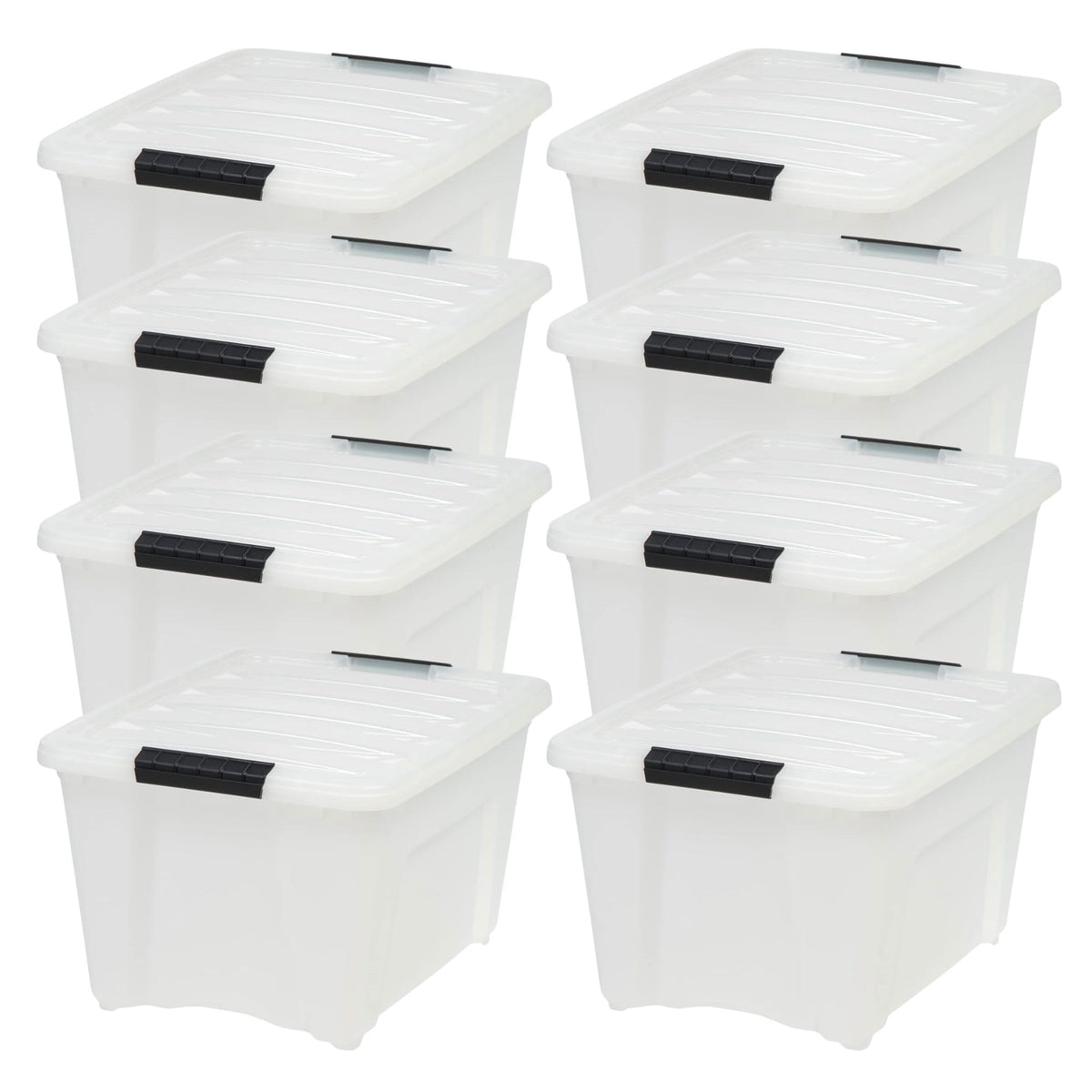 IRIS USA 4-Pack 32 Quart Storage Bins with Lids, Clear