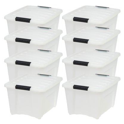 IRIS USA 4-Pack 13 Quart Storage Bins with Lids, Clear