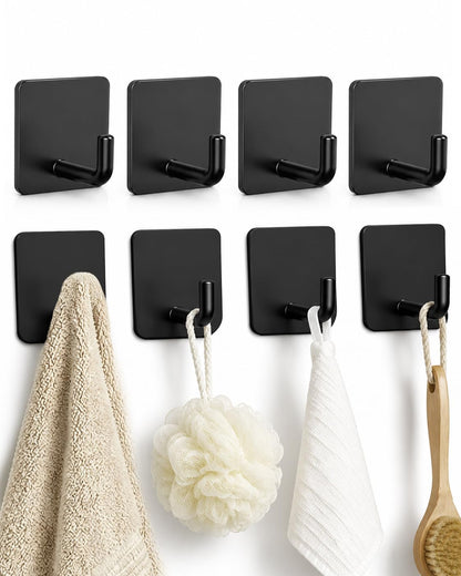Adhesive Wall Hooks for Hanging, Self Adhesive Sticky Hooks for Bathroom