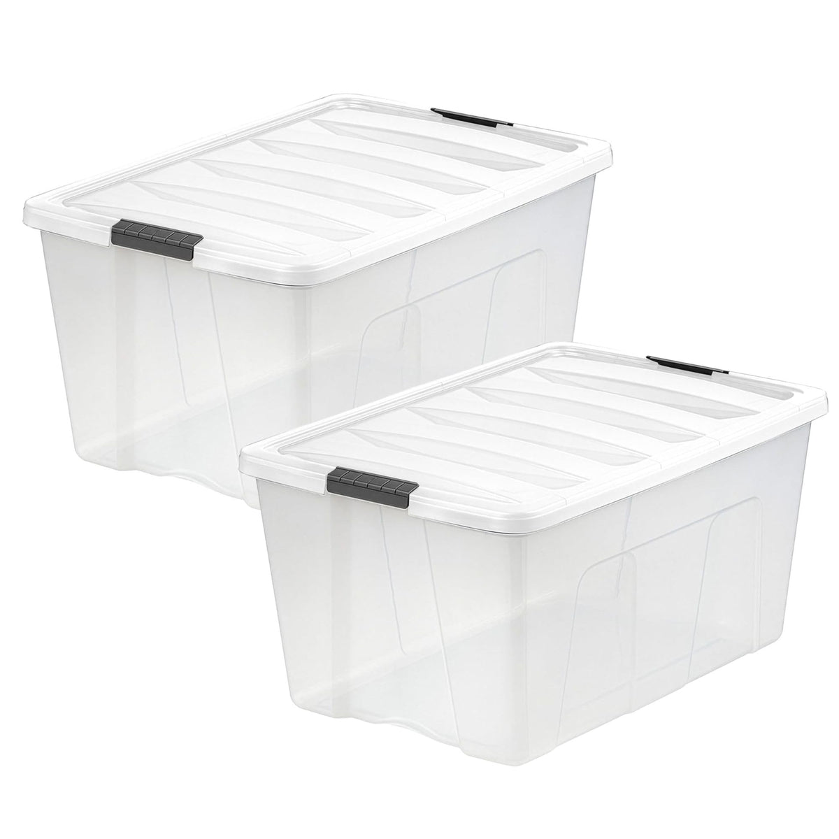 IRIS USA 6-Pack 72 Quart Storage Bins with Lids, Clear