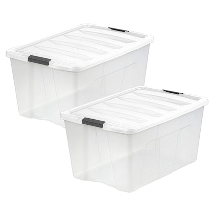 IRIS USA 6-Pack 72 Quart Storage Bins with Lids, Clear