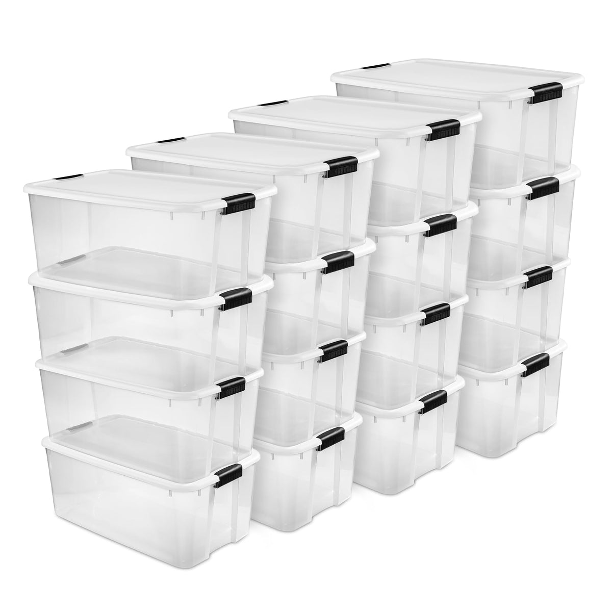 Sterilite Ultra Latch Box with Lids for Home and Office, 70 Quart, 4-Pack