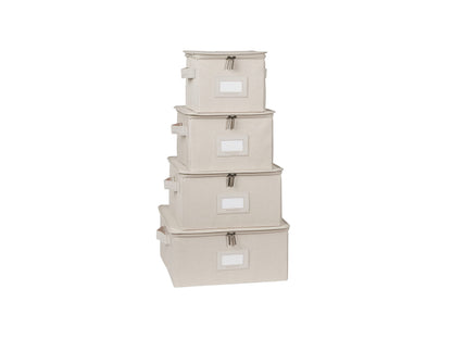Covermates Dish Storage Box Set, 8"W x 8"D x 7"H, Red Heather