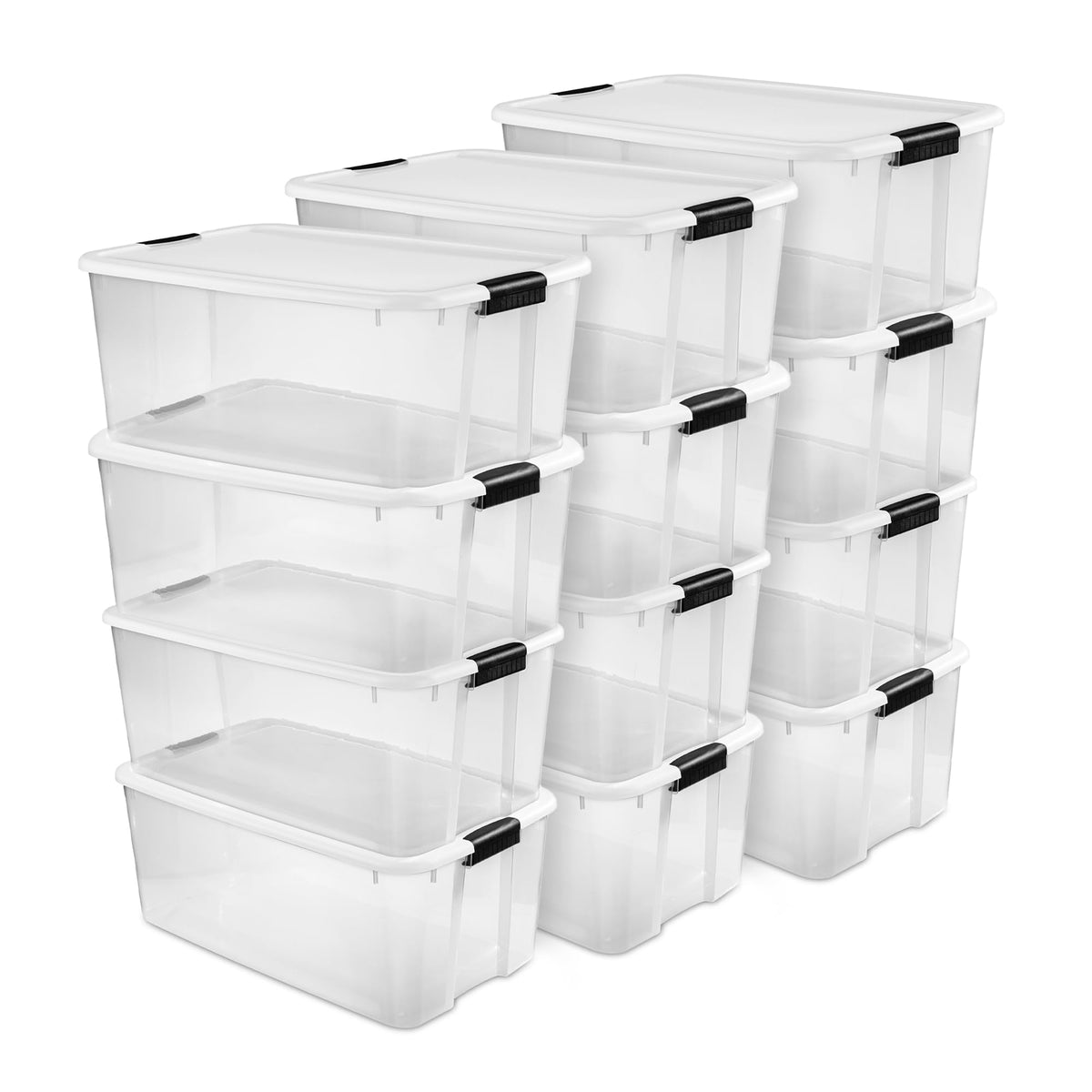 Sterilite Ultra Latch Box with Lids for Home and Office, 18 Quart, 6-Pack