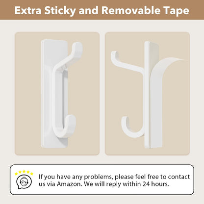 pickpiff 13LB Strong Stick-on Hooks for Coat & Towel, White 4 Pack