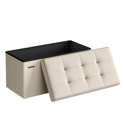 SONGMICS 30 Inches Folding Storage Ottoman Bench, Load 660 lb