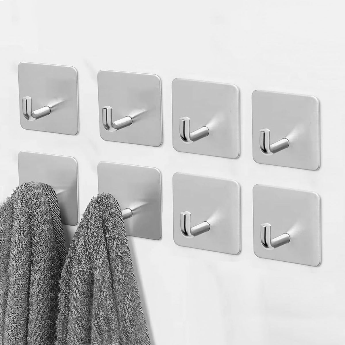 Adhesive Wall Hooks for Hanging, Self Adhesive Sticky Hooks for Bathroom