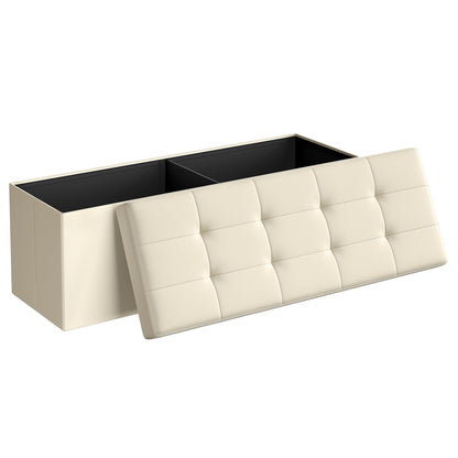 SONGMICS 30 Inches Folding Storage Ottoman Bench, Load 660 lb