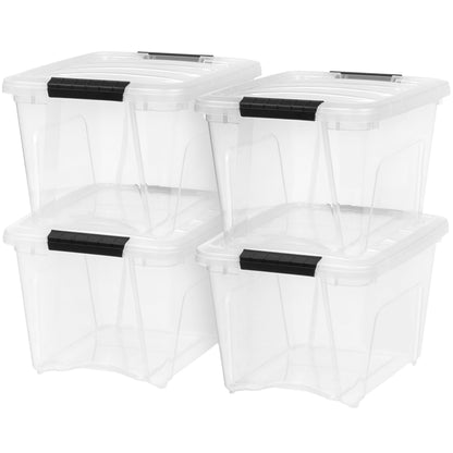 IRIS USA 4-Pack 13 Quart Storage Bins with Lids, Clear