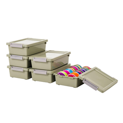 IRIS USA Storage Bins with Lids |Made in USA| 4 Qt - (6-Pack) - Clear