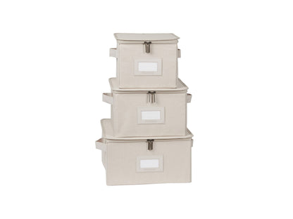 Covermates Dish Storage Box Set, 8"W x 8"D x 7"H, Red Heather