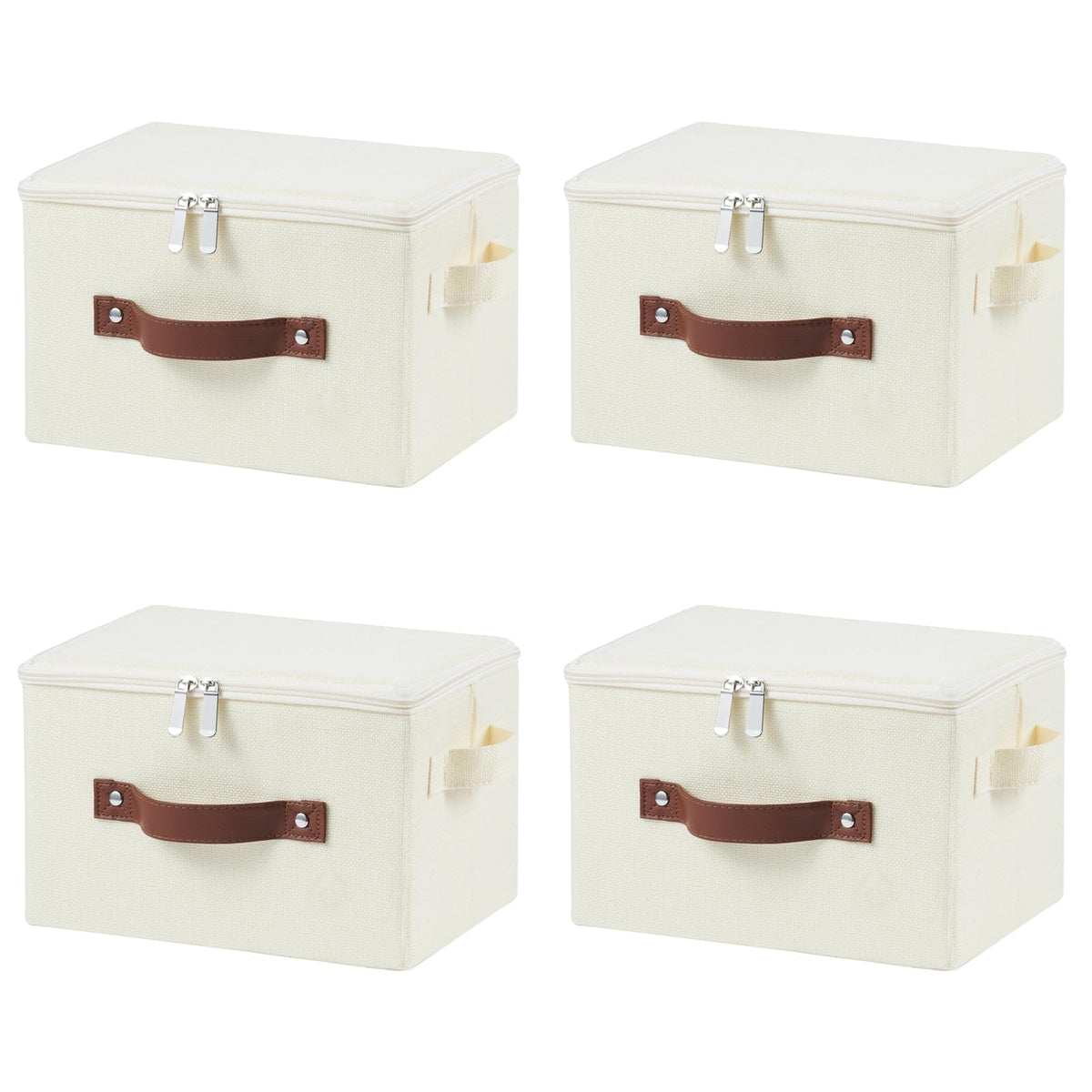 Storage Bins with Zipper Lids Decorative Lidded Baskets Boxes