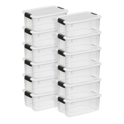 Sterilite Ultra Latch Box with Lids for Home and Office, 18 Quart, 6-Pack