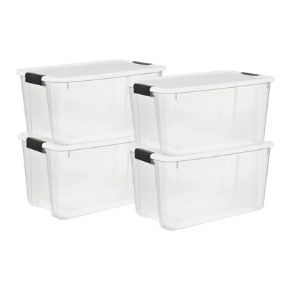 Sterilite Ultra Latch Box with Lids for Home and Office, 18 Quart, 6-Pack
