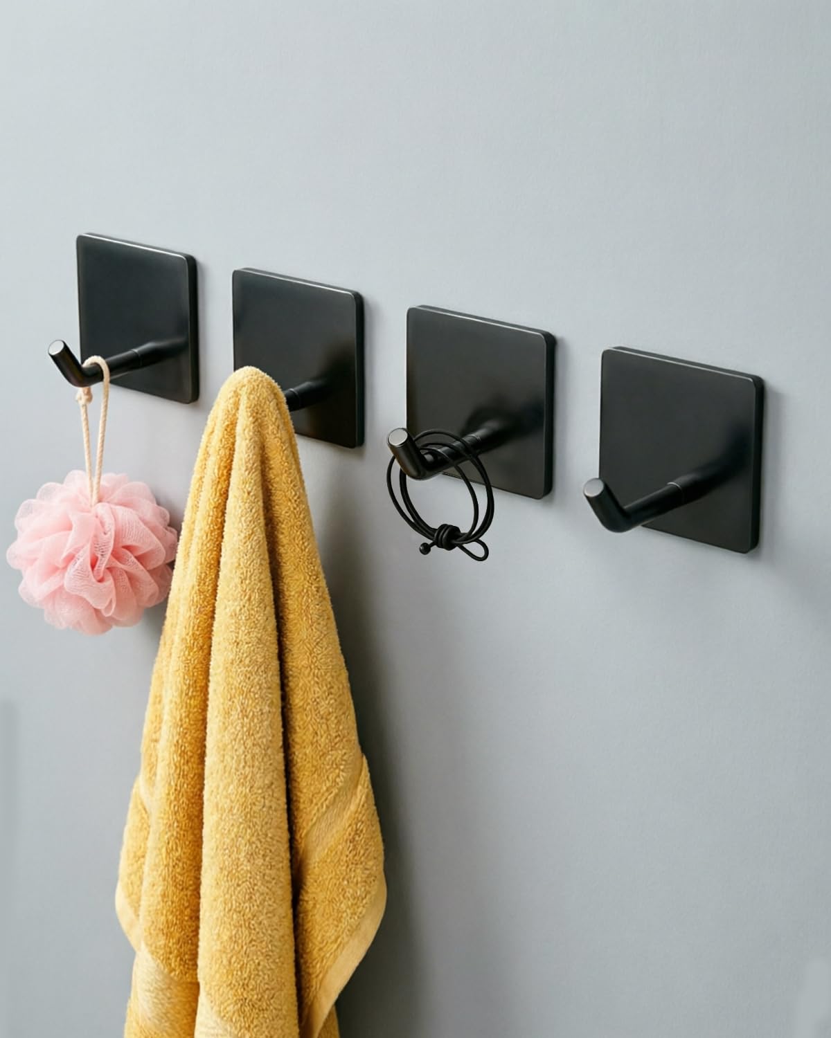 Adhesive Wall Hooks for Hanging, Self Adhesive Sticky Hooks for Bathroom