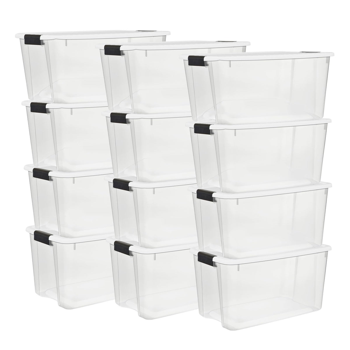 Sterilite Ultra Latch Box with Lids for Home and Office, 18 Quart, 6-Pack