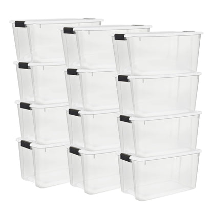 Sterilite Ultra Latch Box with Lids for Home and Office, 18 Quart, 6-Pack