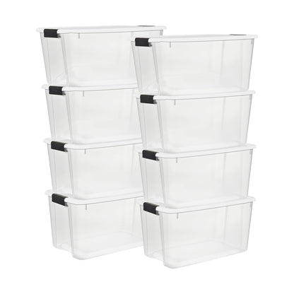 Sterilite Ultra Latch Box with Lids for Home and Office, 18 Quart, 6-Pack