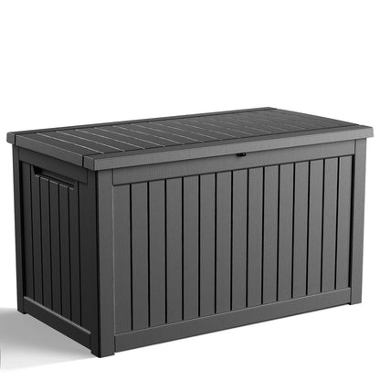 DRATO 135 Gallon Deck Boxes Outdoor Waterproof Storage Box with Wheels