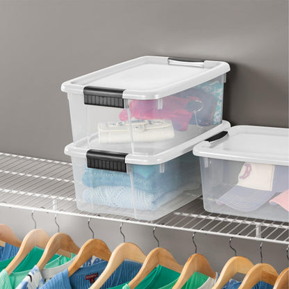 Sterilite Ultra Latch Box with Lids for Home and Office, 18 Quart, 6-Pack