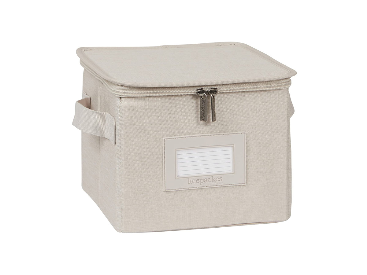Covermates Dish Storage Box Set, 8"W x 8"D x 7"H, Red Heather