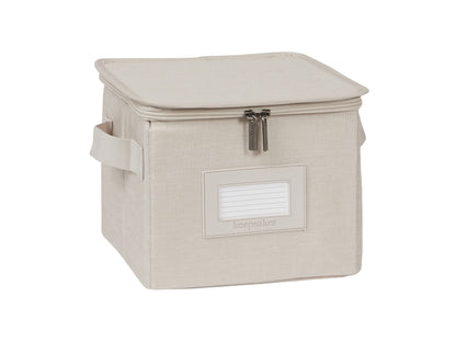 Covermates Dish Storage Box Set, 8"W x 8"D x 7"H, Red Heather