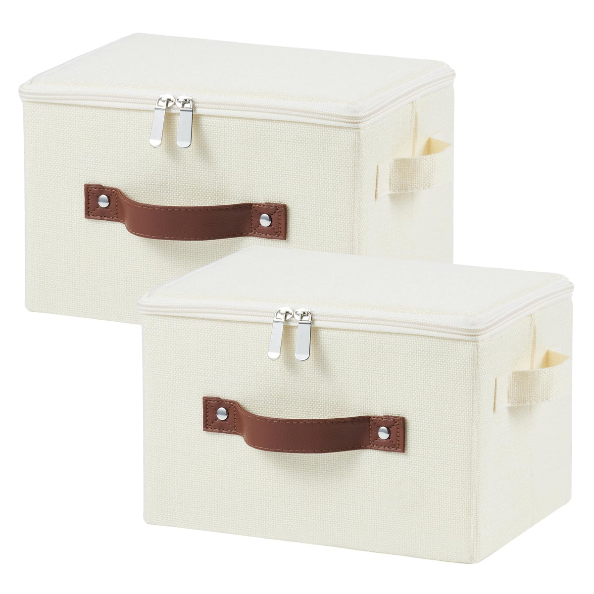 Storage Bins with Zipper Lids Decorative Lidded Baskets Boxes