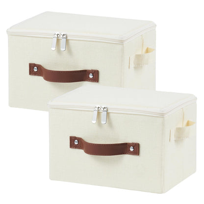 Storage Bins with Zipper Lids Decorative Lidded Baskets Boxes