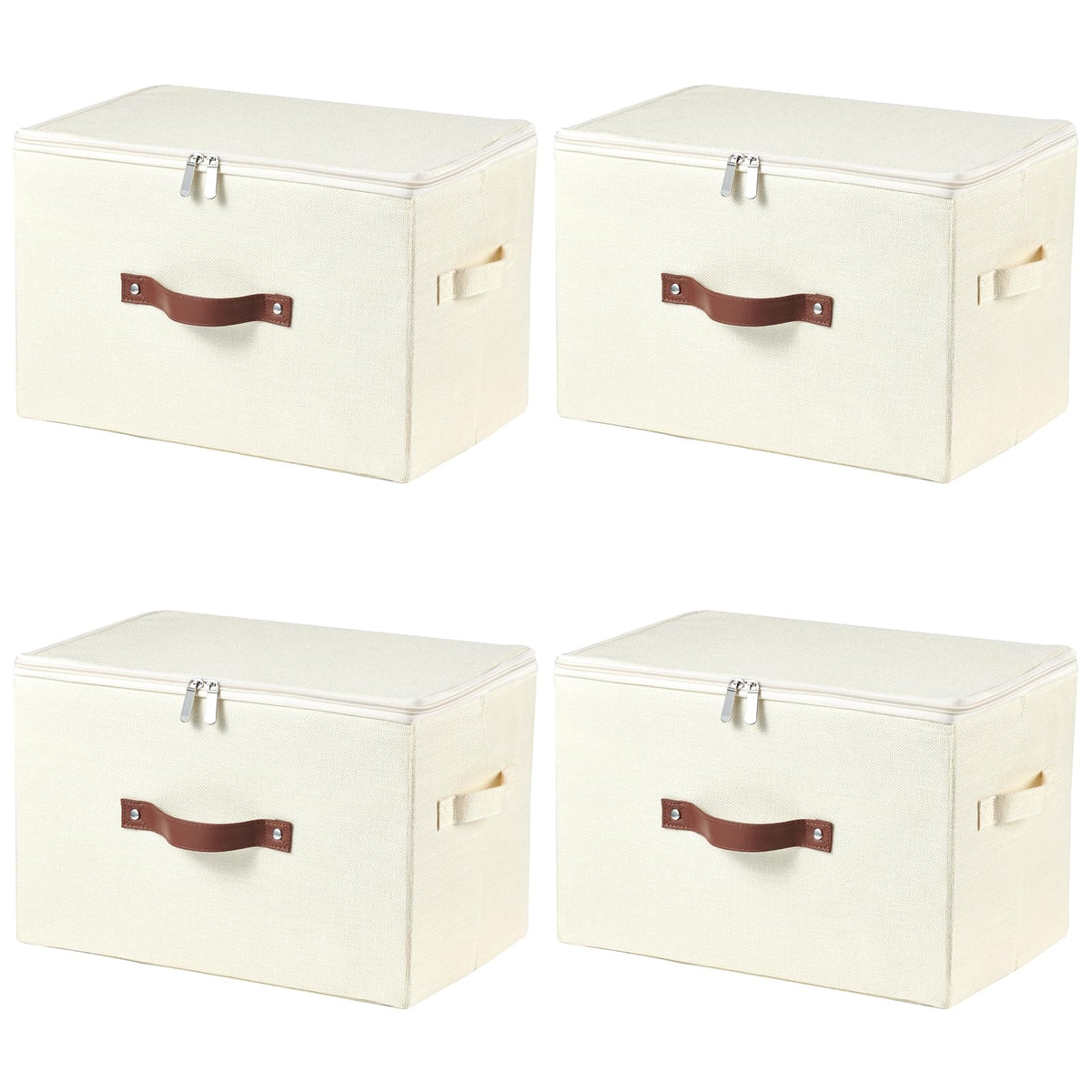 Storage Bins with Zipper Lids Decorative Lidded Baskets Boxes