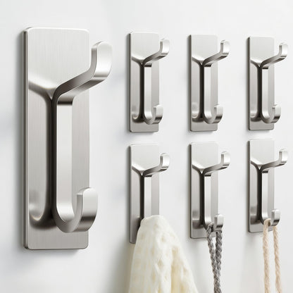 pickpiff 13LB Strong Stick-on Hooks for Coat & Towel, White 4 Pack