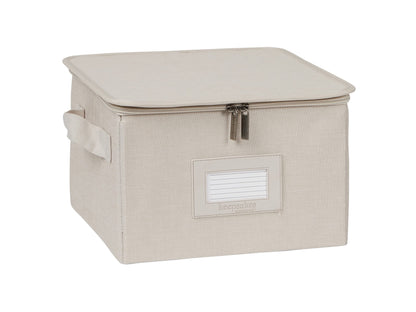 Covermates Dish Storage Box Set, 8"W x 8"D x 7"H, Red Heather