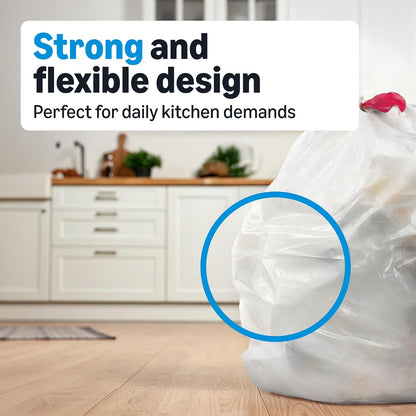 Amazon Basics Tall Kitchen Drawstring Trash Bags, Clean Scent, 13 Gallon, 45 Count, Packaging May Vary