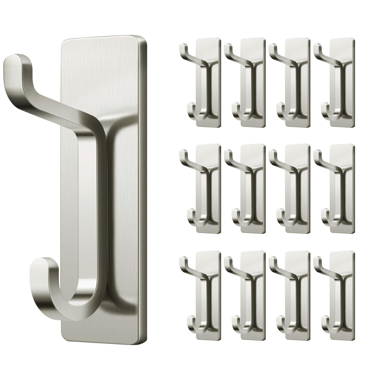 pickpiff 13LB Strong Stick-on Hooks for Coat & Towel, Black 6 Pack