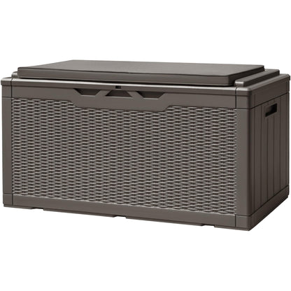 Devoko 120 Gallon Deck Box Resin Outdoor Storage Box Waterproof
