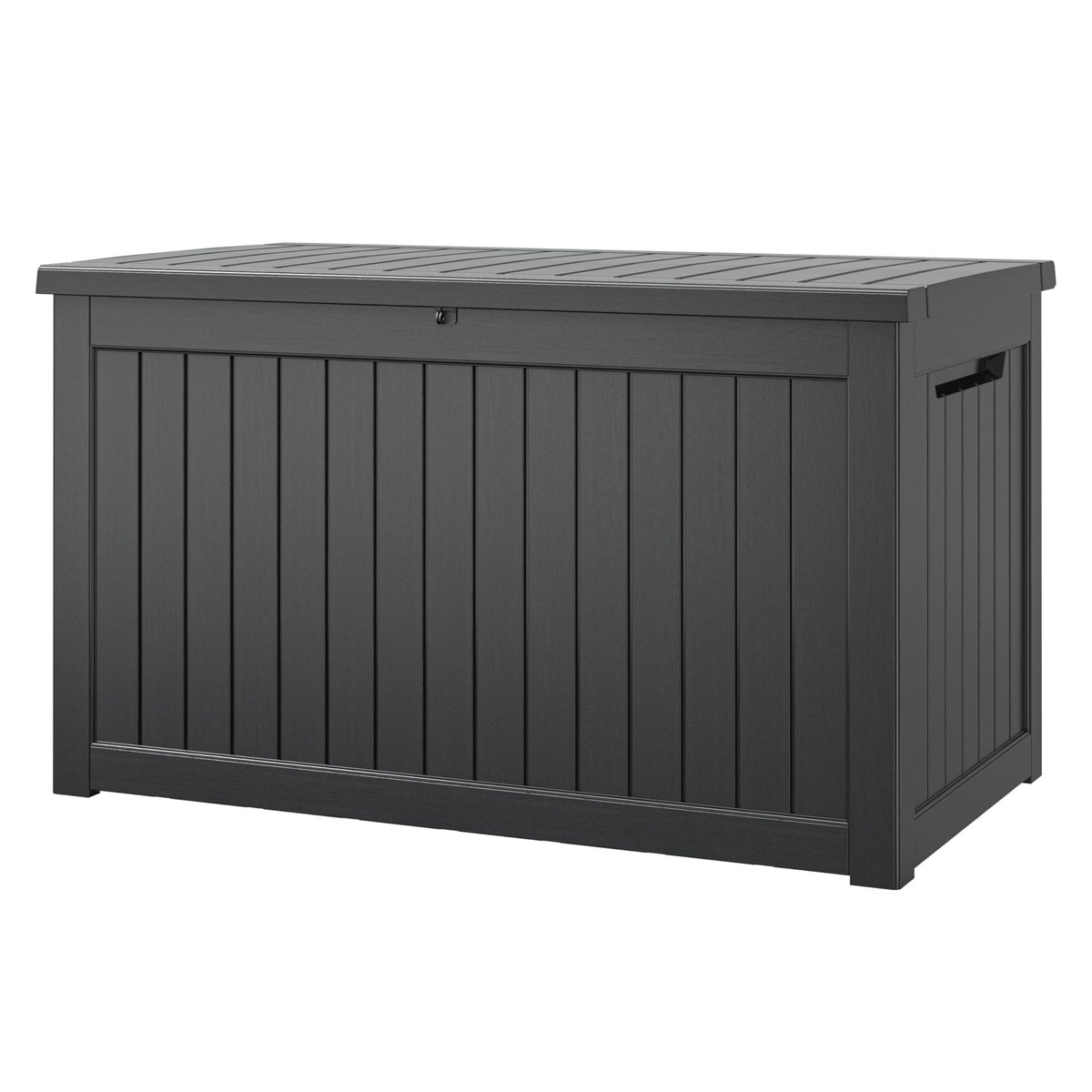 33 Gal Outdoor Storage Box Waterproof Lockable,Deck Box, Charcoal Black