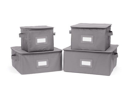 Covermates Dish Storage Box Set, 8"W x 8"D x 7"H, Red Heather