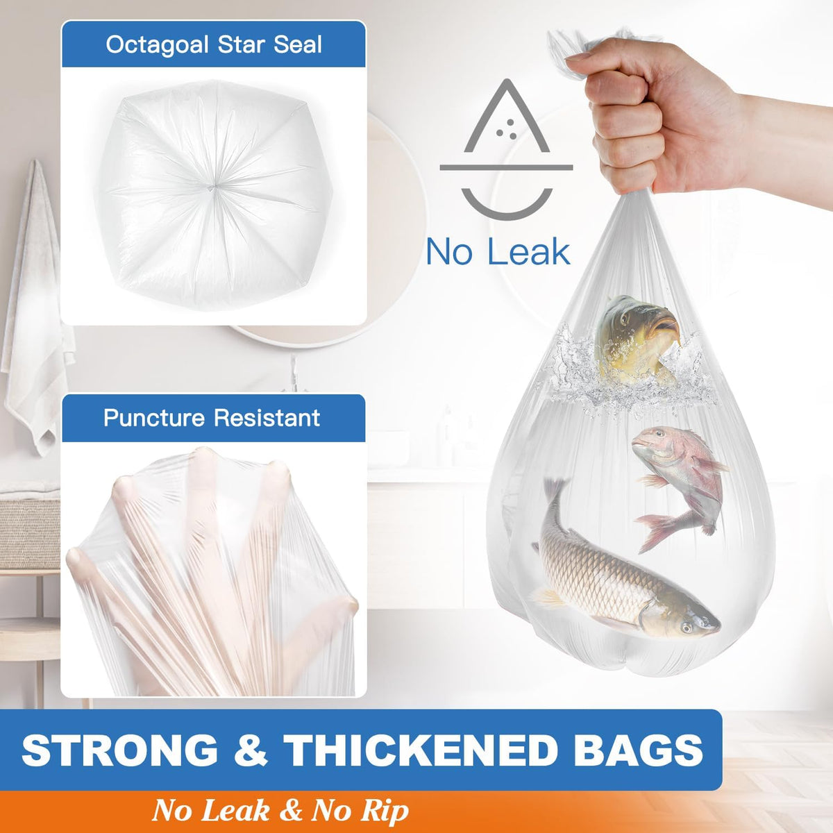 Small Trash Bags 4 Gallon 105 Count Small Garbage Bags for Bedroom