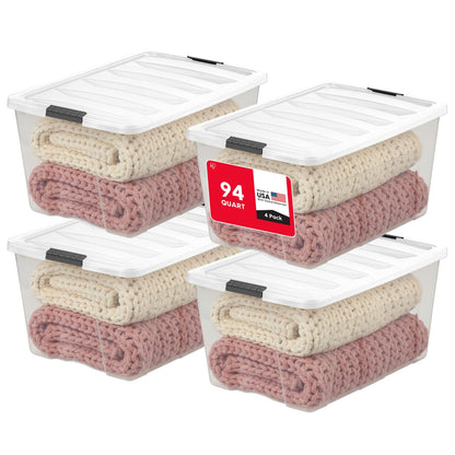IRIS USA 6-Pack 72 Quart Storage Bins with Lids, Clear