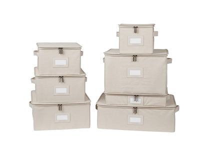 Covermates Dish Storage Box Set, 8"W x 8"D x 7"H, Red Heather