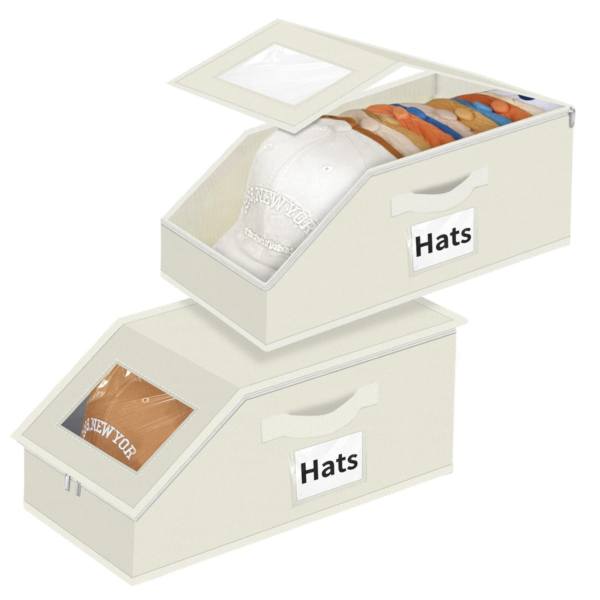 Stackable Hat Storage for Baseball Caps - Hat Organizer with Clear Window