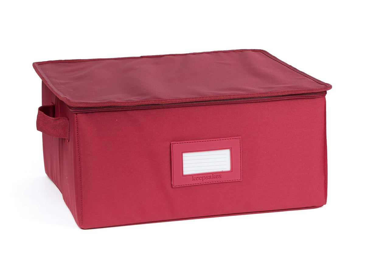 Covermates Dish Storage Box Set, 8"W x 8"D x 7"H, Red Heather