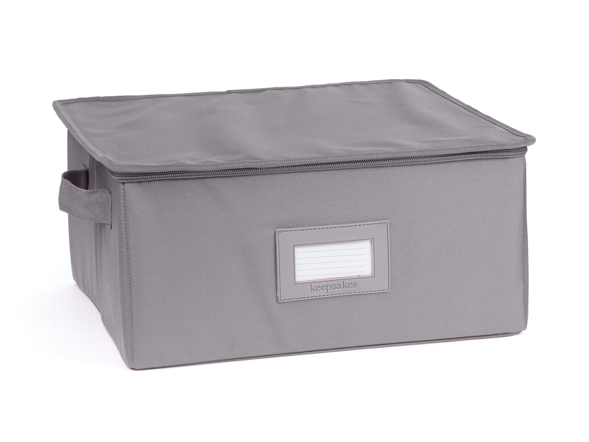 Covermates Dish Storage Box Set, 8"W x 8"D x 7"H, Red Heather